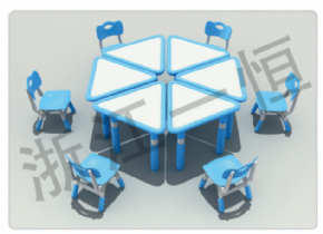 塑料桌椅系列可拼式三角桌（雙邊）