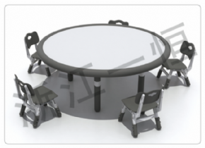 塑料桌椅系列可拼式圓桌（雙邊）