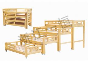 兒童床系列原木四層推拉床