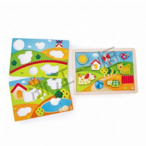 鑲嵌類(lèi)三合一立體情景拼圖-佩佩家園