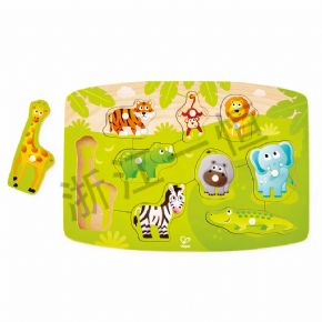 鑲嵌類(lèi)三階一叢林動(dòng)物小抓手拼圖