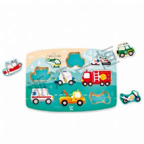 鑲嵌類三階一急救車隊(duì)小抓手拼圖