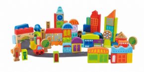 桌面積木類80粒都市建筑積木